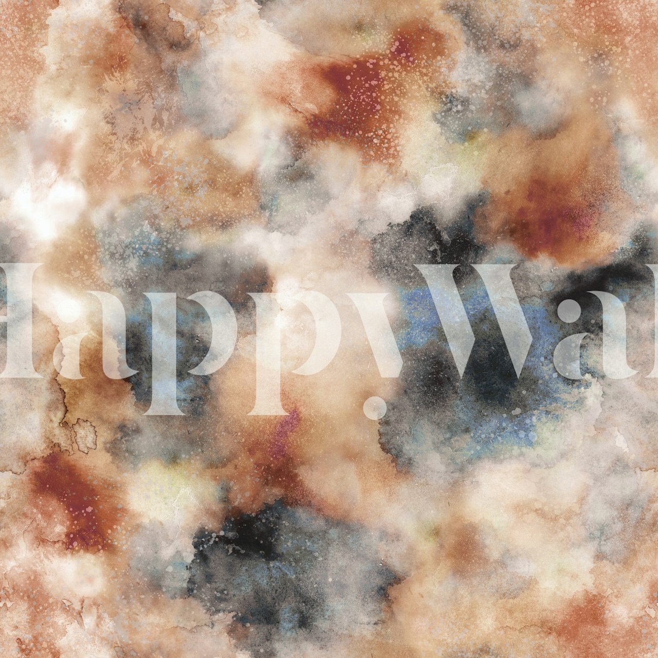 Abstract marble patterns in terracotta, brown, and blue colors wallpaper