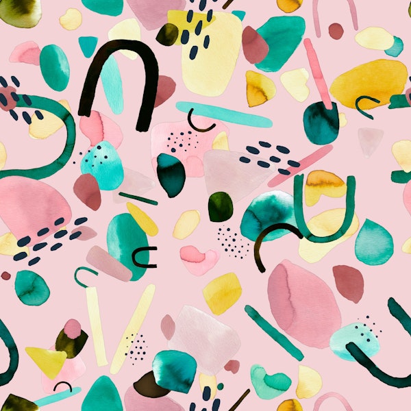 Geo Modern Pink Green Pieces