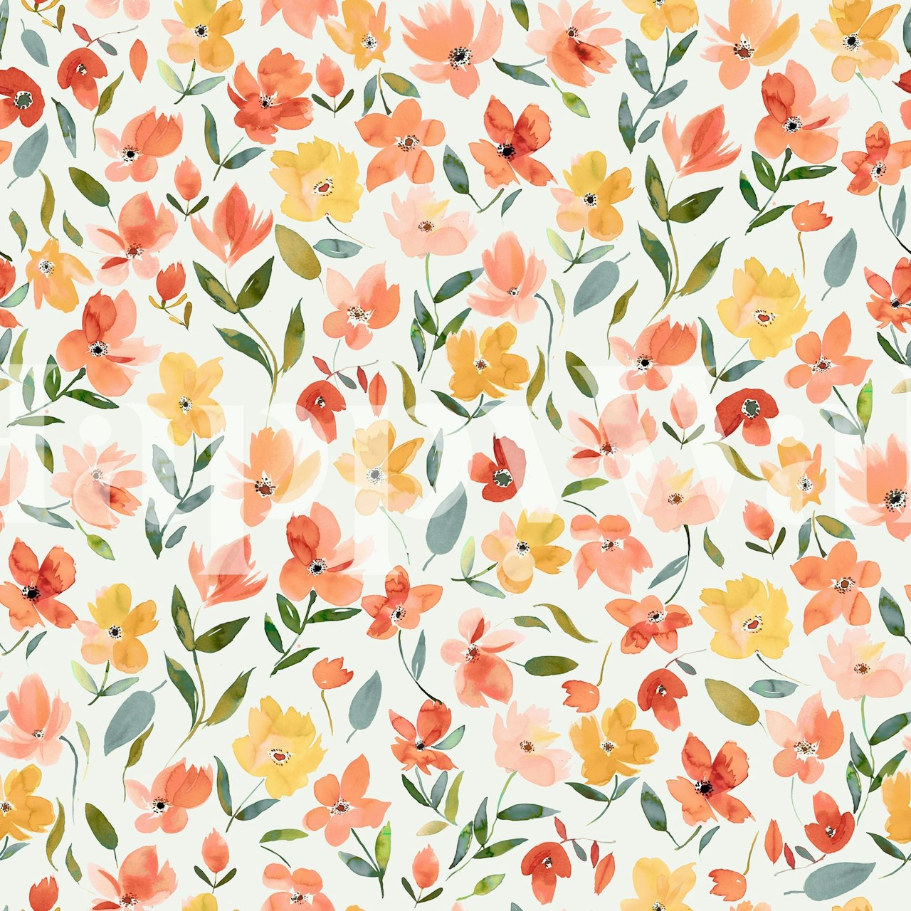 Návrh tapety Watercolor Fresh Flowers