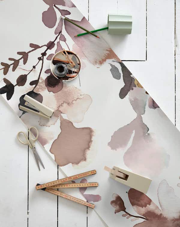 Fall Flowers Terracotta wallpaper roll