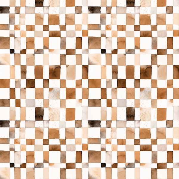 Watercolor Checker Terracotta