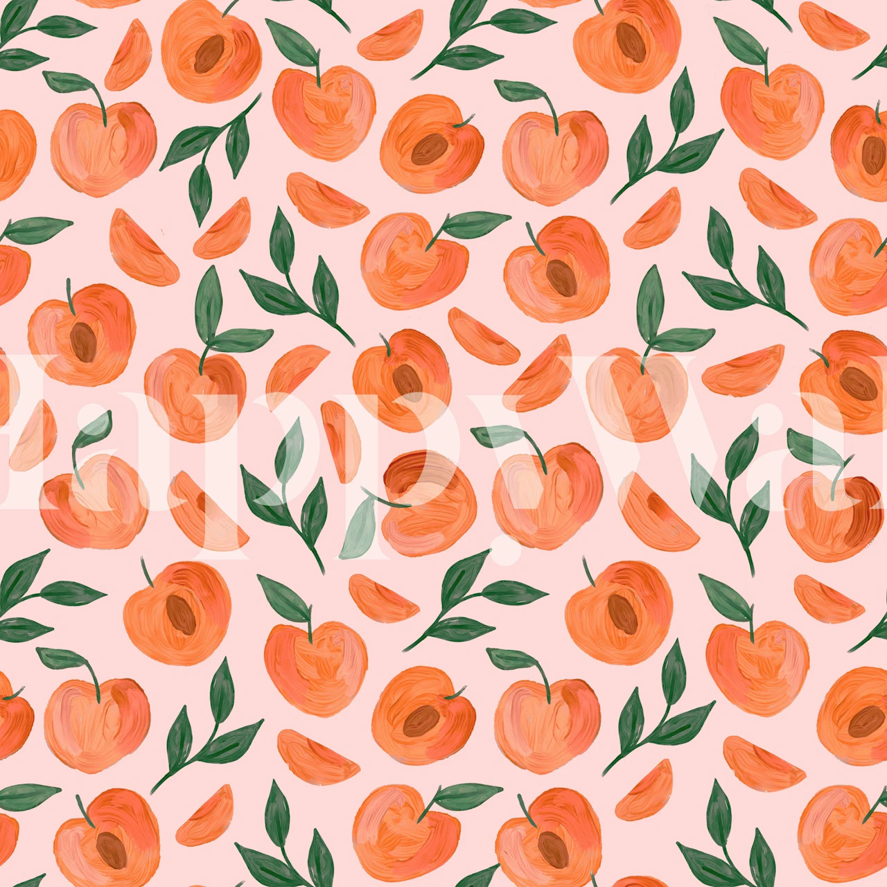 Diseño de papel tapiz Pink Peaches en una habitación