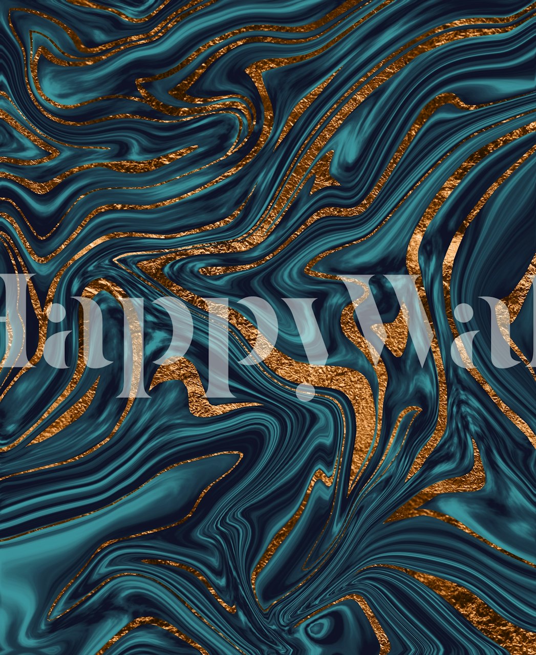 Luxury Copper and Teal Marble Wallpaper from Happywall