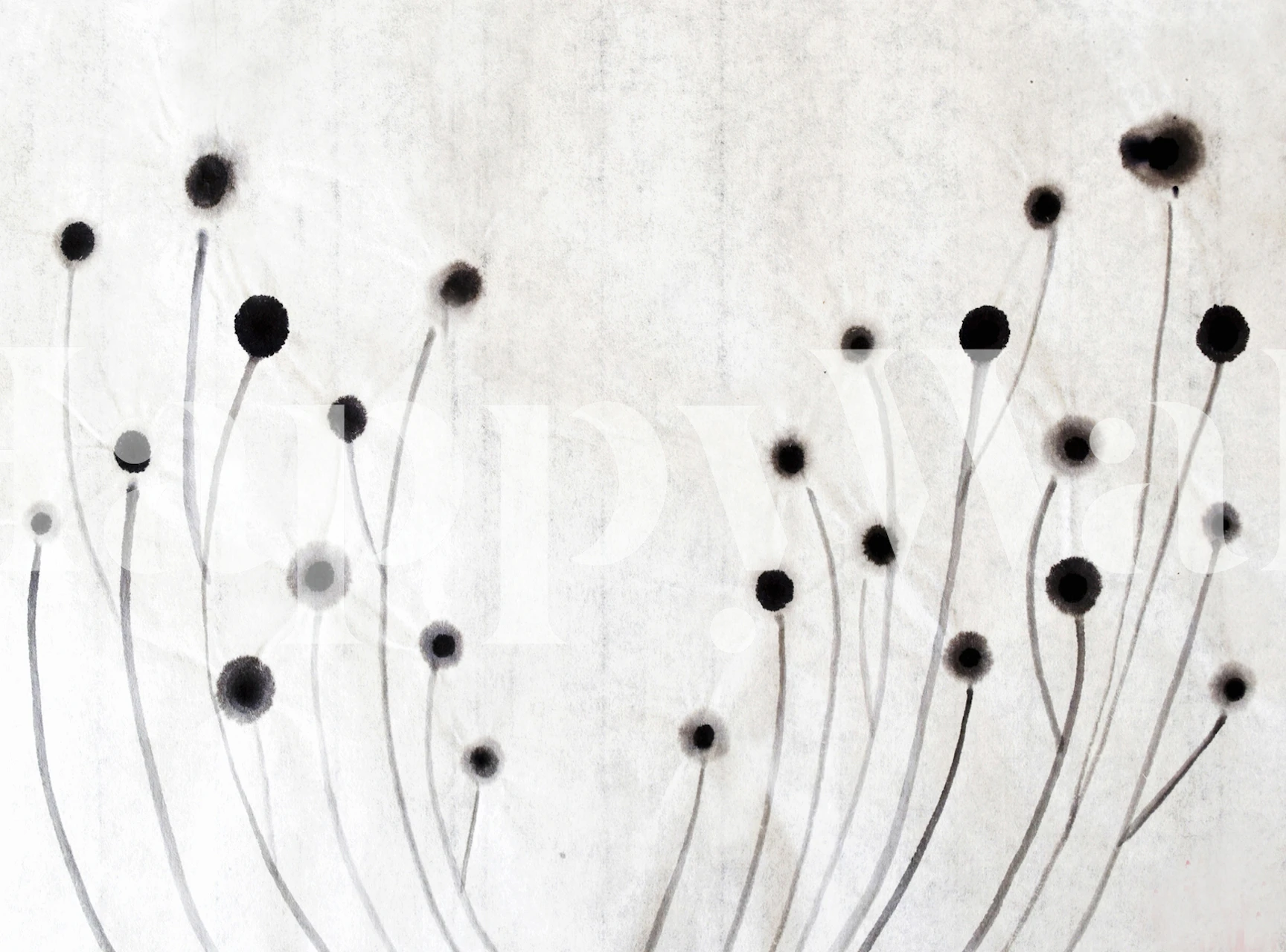 Minimalistisches Wandbild im Sprossen-Design mit zarten Linien und neutralen Tönen