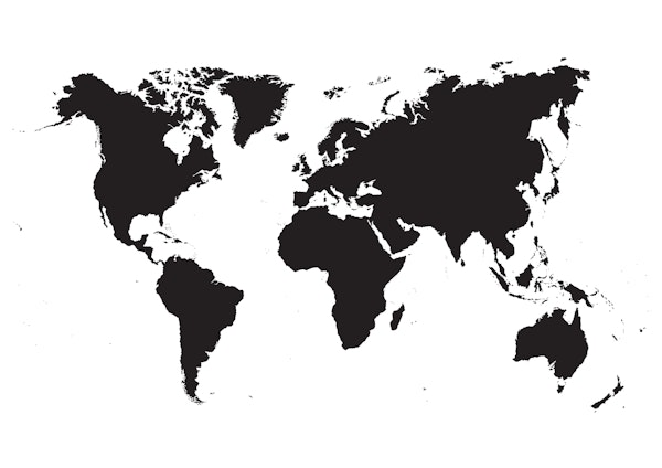 Black White World Map