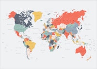 World Map in Happy Colors carta da parati