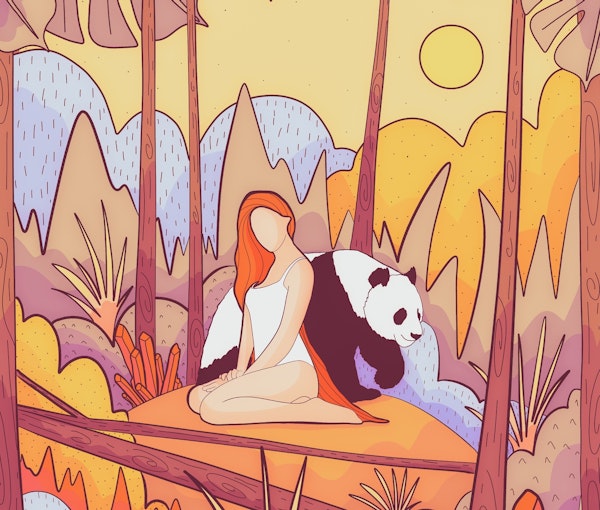 The girl and the panda