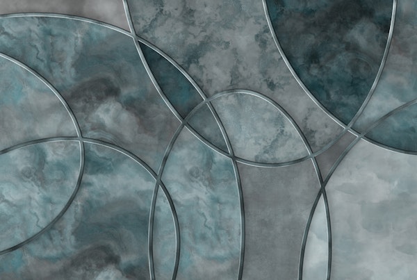 Eclectic Marble Shapes Teal