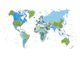 World Map Blue and Green