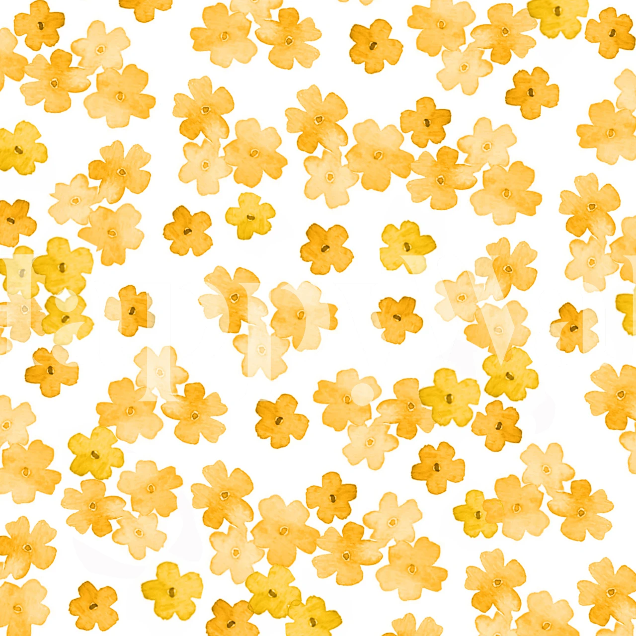 Carta da parati con fiori di campo gialli per un arredamento fresco e naturale