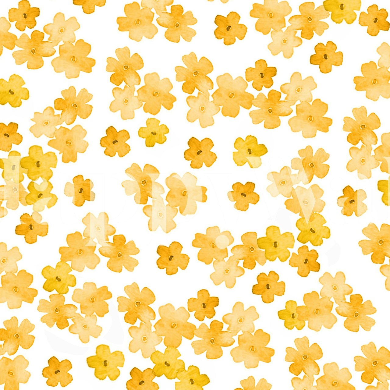 Fotomural vinílico de parede de flores silvestres amarelas para uma decoração natural e fresca