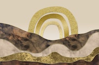Gold Rainbow Marble Landscape ταπετσαρία