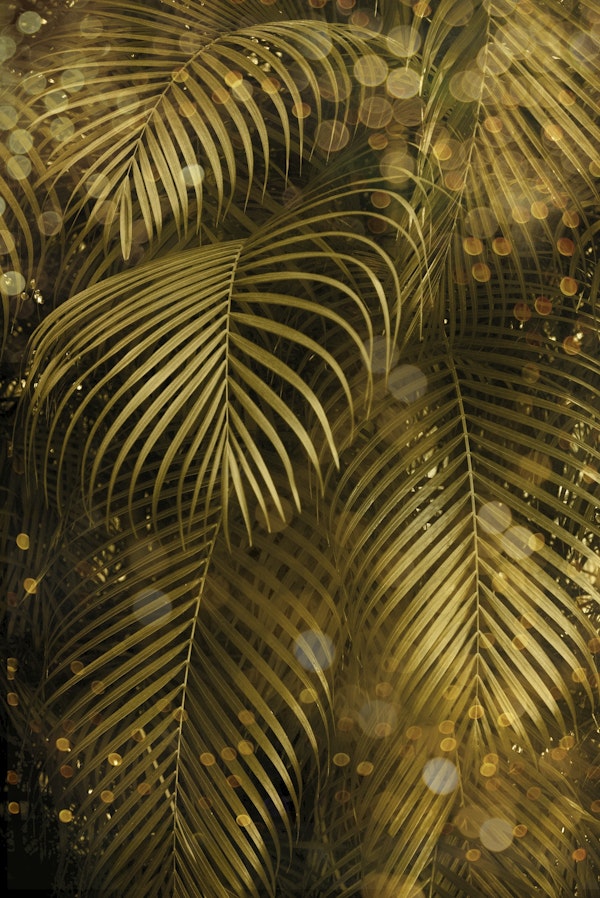 Golden Sparkle Palm Leaves