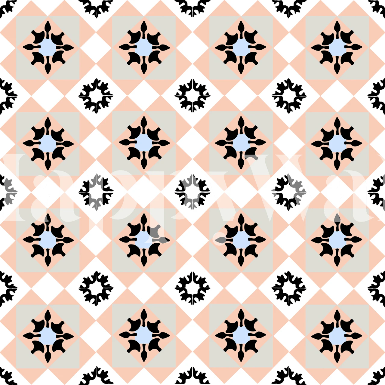 Geometric pink and black pattern wallpaper