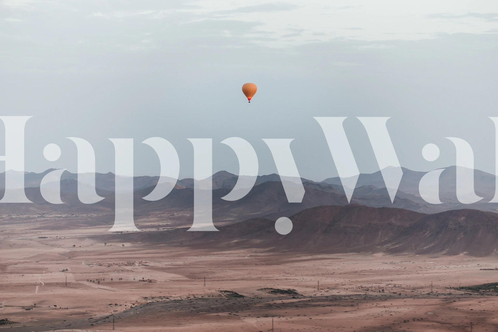 Balloon in the distant wallpaper in a room