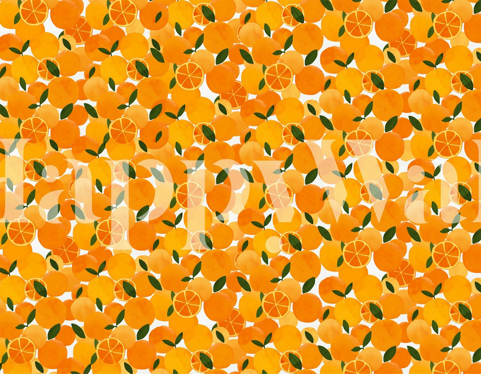 Oranges pattern tapet vist i et rom