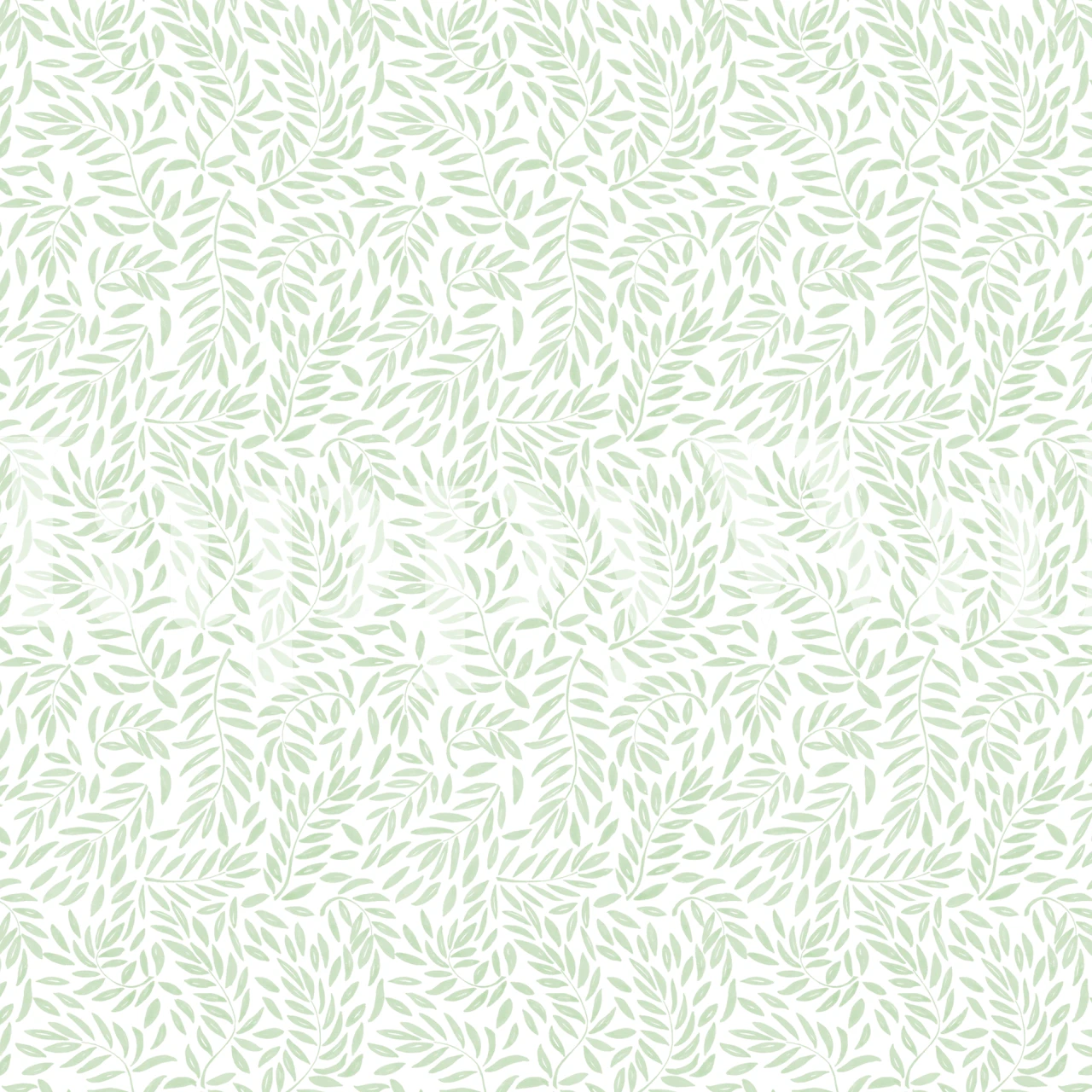 Green branch wallpaper design in a room