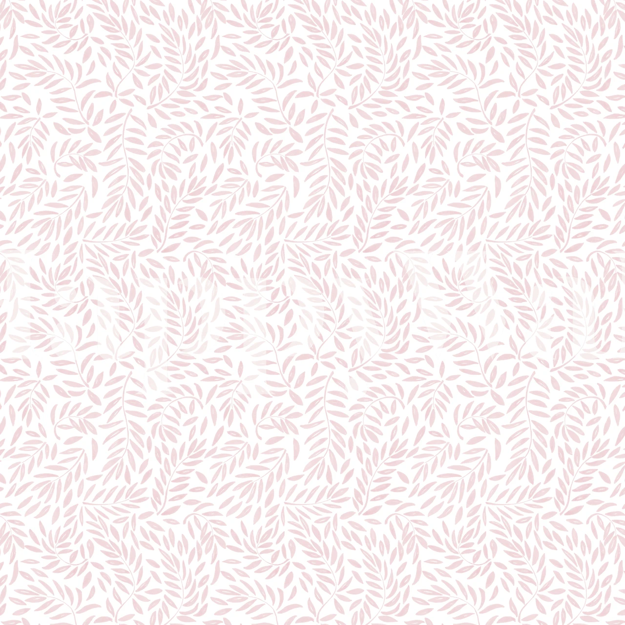 Pink leaves pattern wallpaper with delicate floral motifs