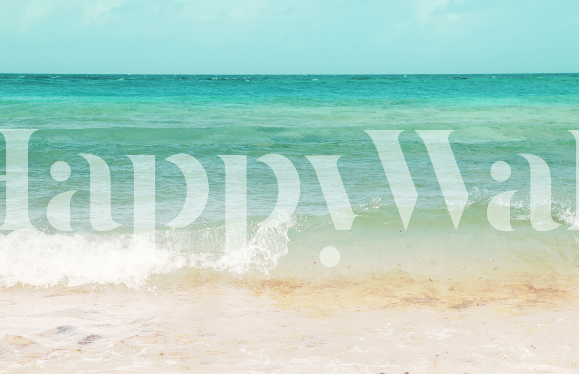 Ocean wallpaper in a serene room