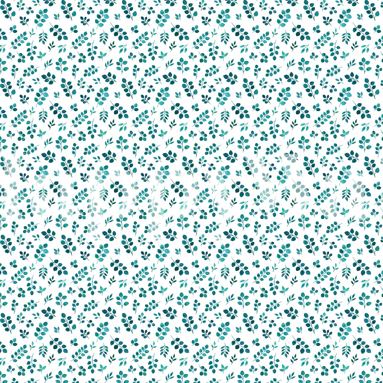 Fototapeta se vzorem zelených a bílých listů s názvem Petites Feuilles - Green