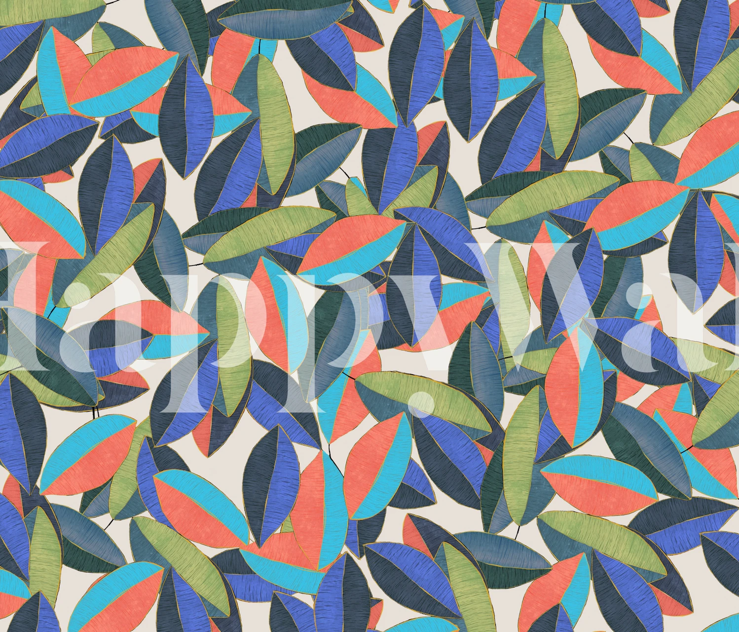 Colorful Ficus Leaves Wall Mural