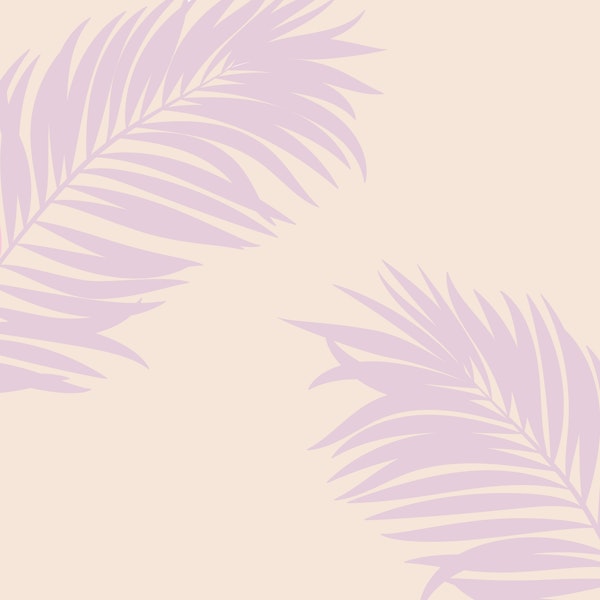 Lilac and Beige Palm Art