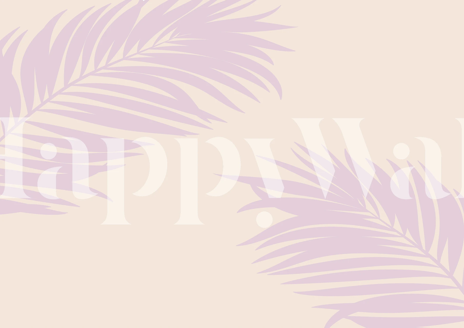 Purple palm leaf wallpaper in a room