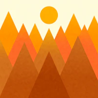 Mid-century Ochre Mountains tapete