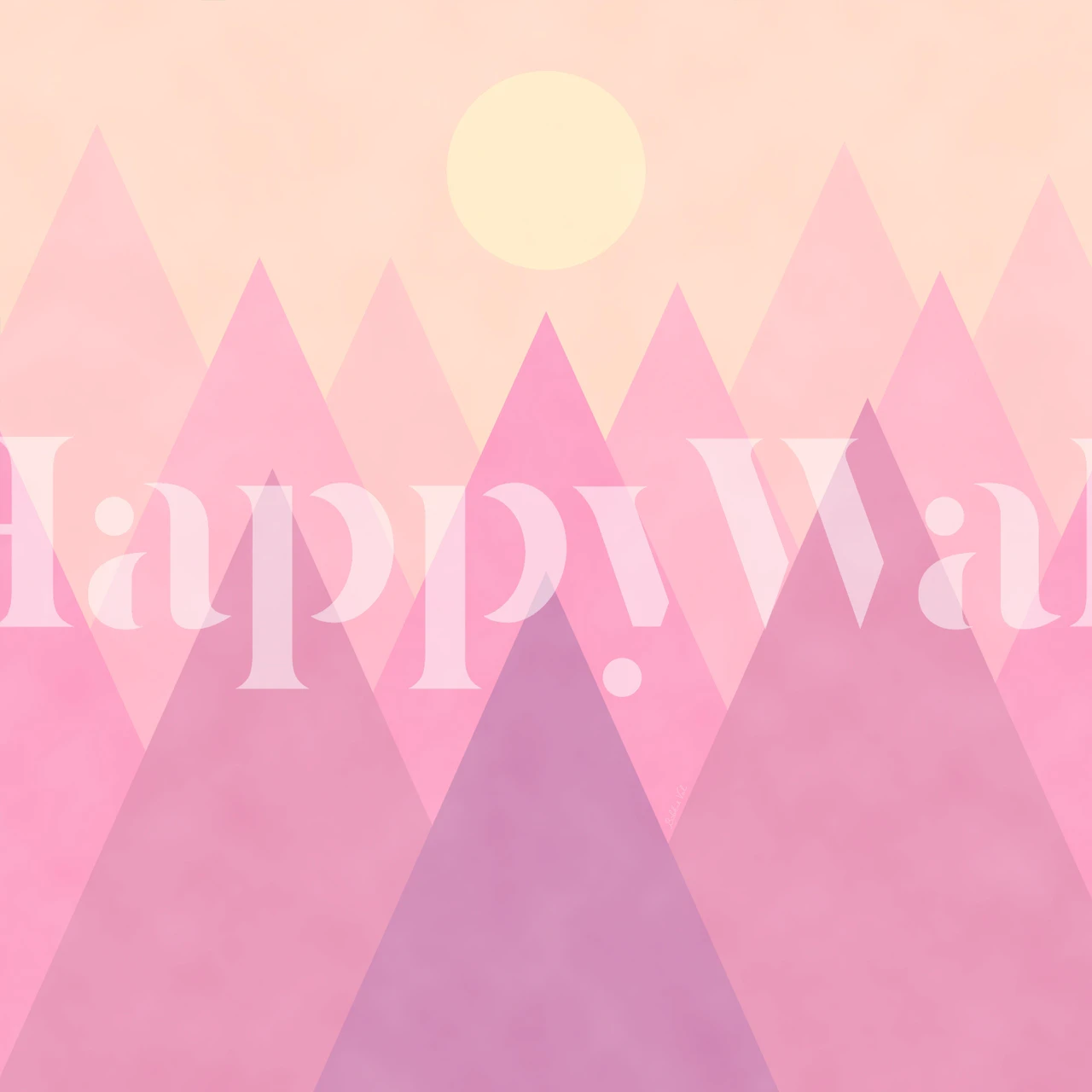 Papier peint Soft Pink Candy Mountains dans une pièce