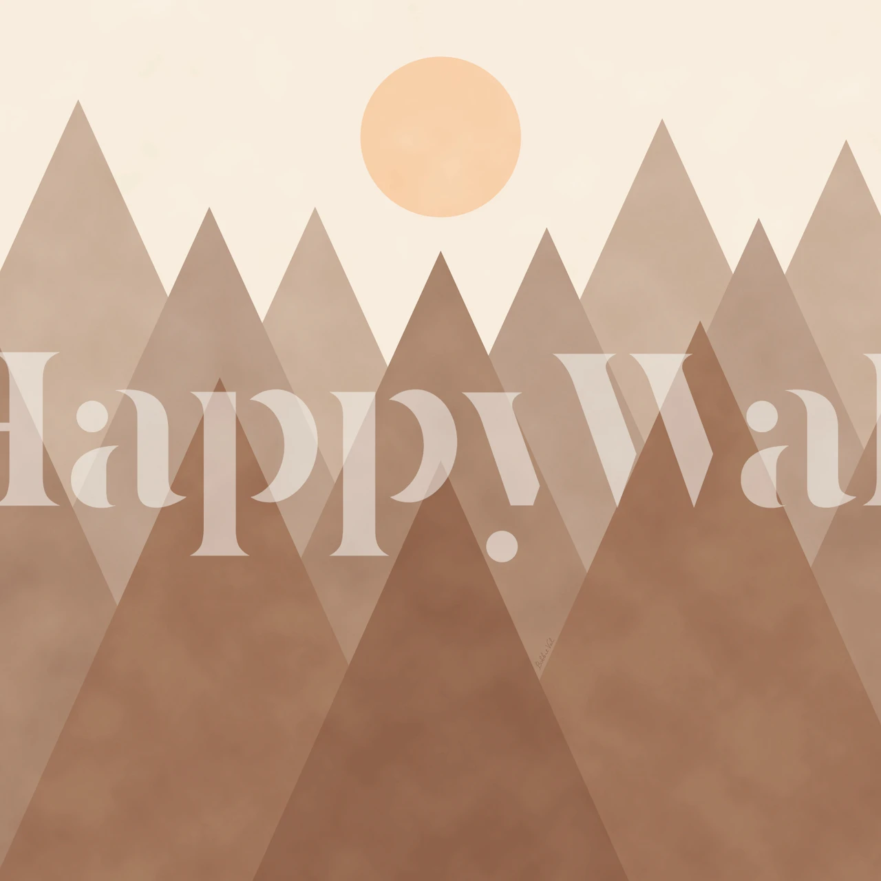 Neutral Brown Mountains wallpaper in a room