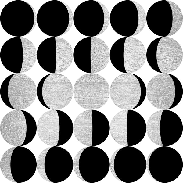 Retro Silver Moon Phases