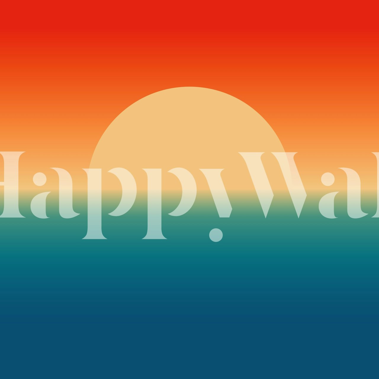 Minimalist retro sunrise wallpaper in a room