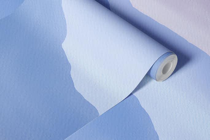 Blue Pink Watercolor Mountainswallpaper roll
