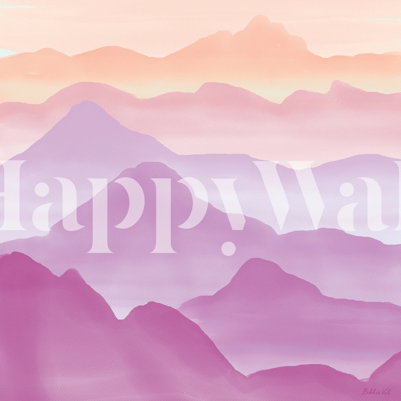 Purple mountain watercolor landscape wallpaper