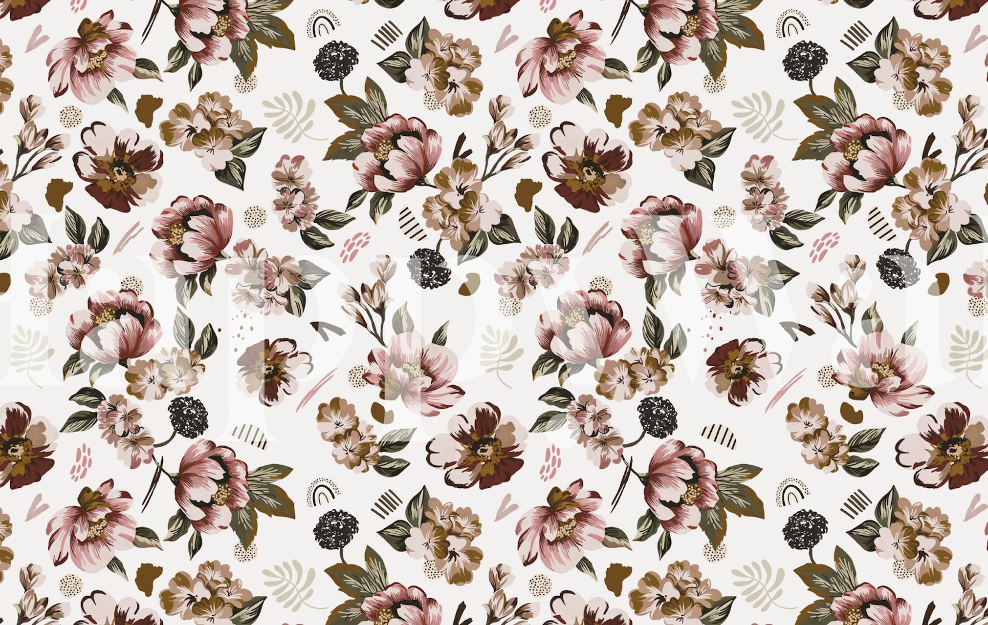 Cvjetna tapeta Modern Garden T6 u sobi