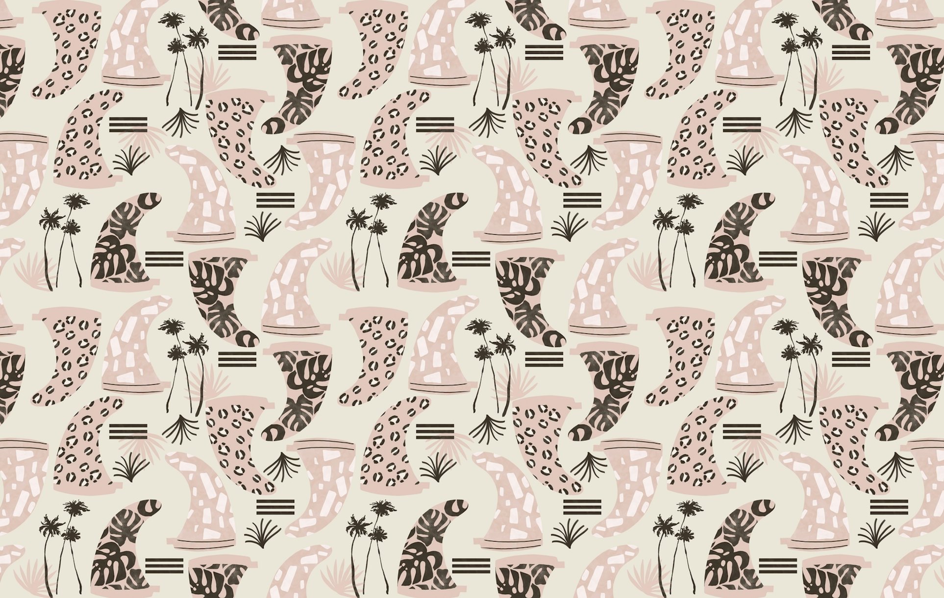 Pink Surfboard Fins Wallpaper | Happywall