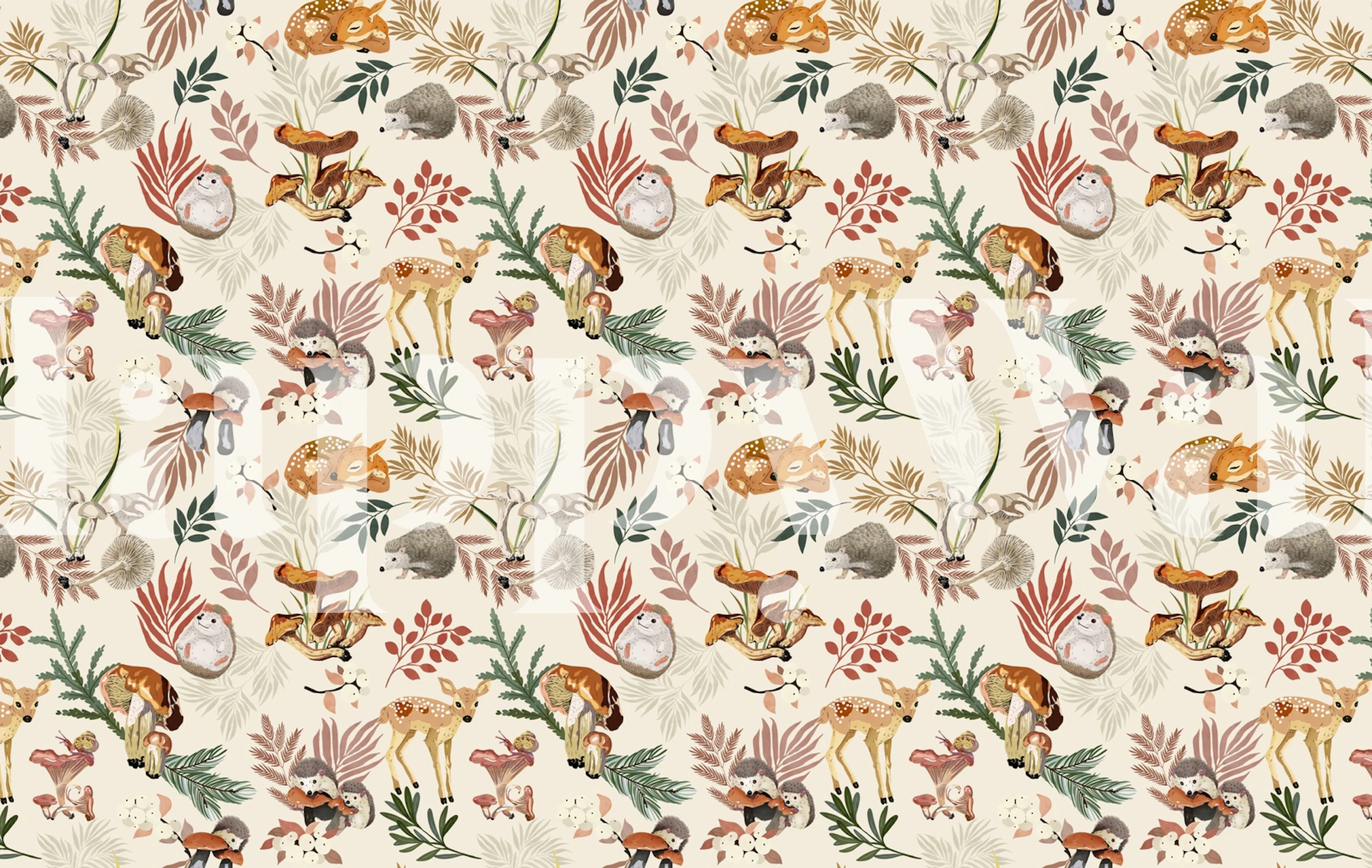 Finurlige skovdyr i et efterårsmaleri