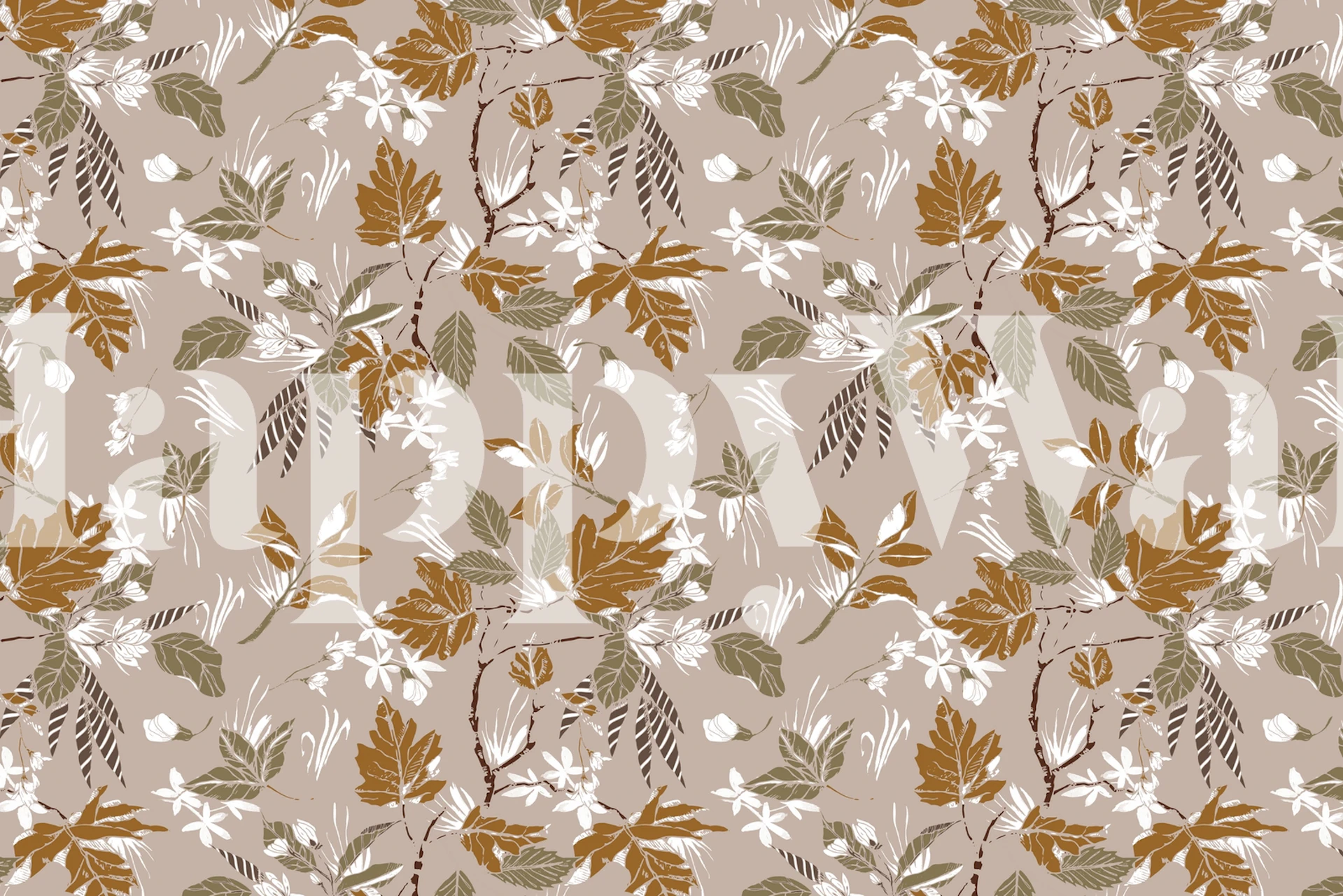 Floral patterned wallpaper in a room