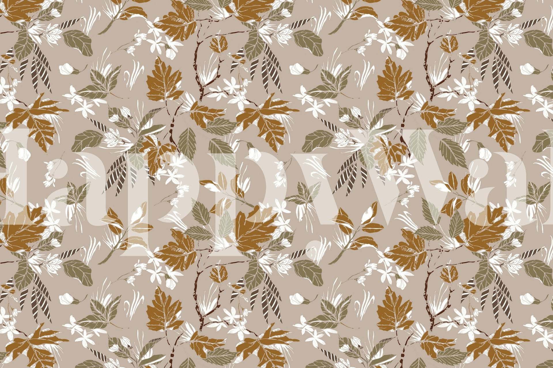 Blomsterprintet tapet i et rum