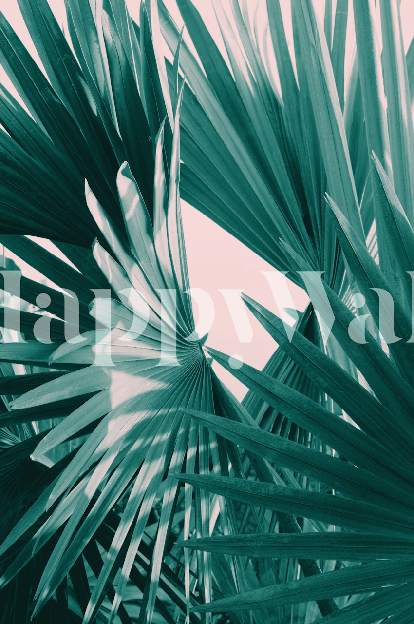 Fan Palm Leaves Delight wallpaper in a room