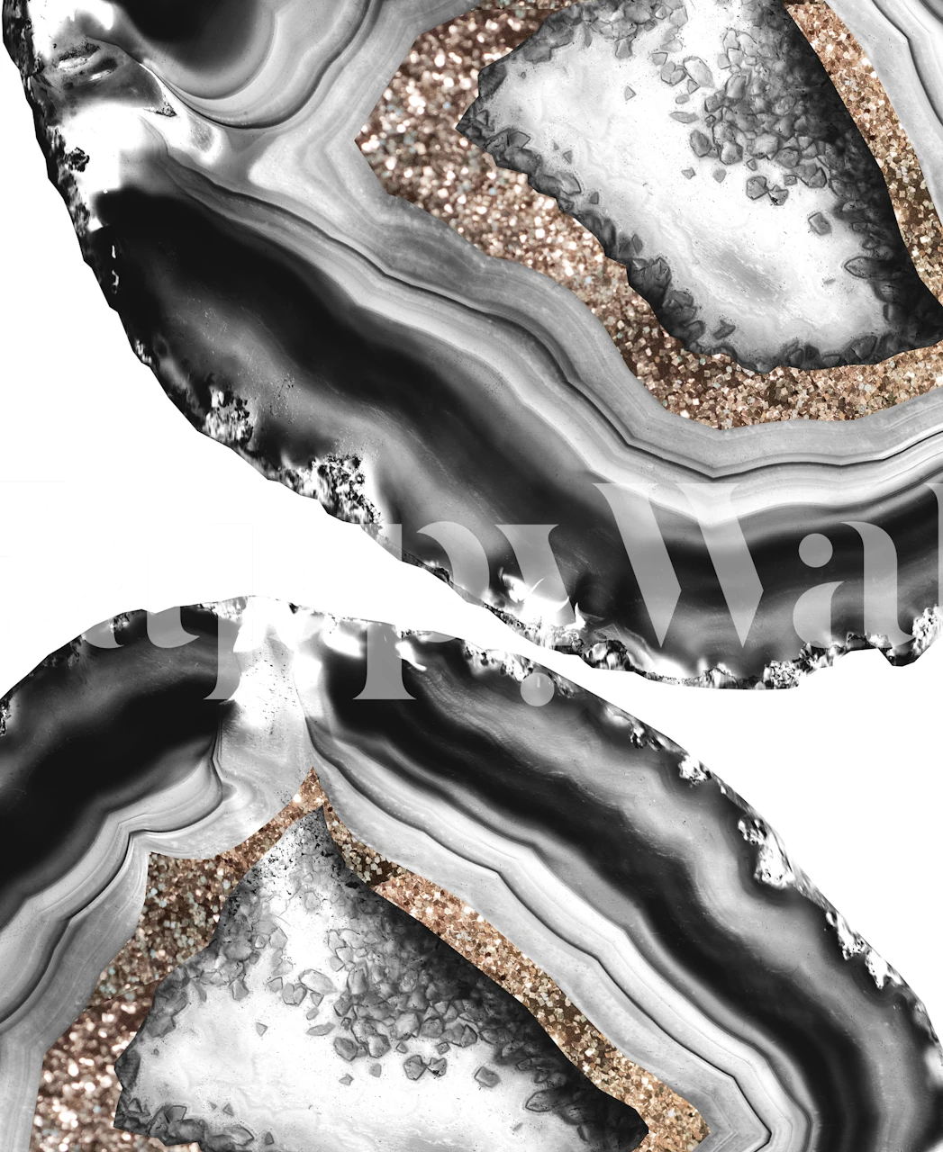 Black and gold agate pattern wallpaper