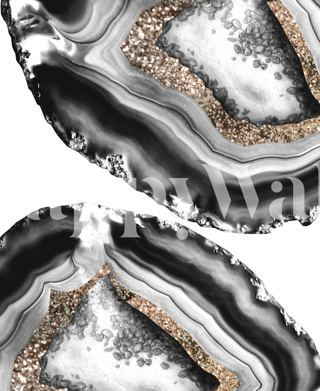 Black and gold agate pattern wallpaper