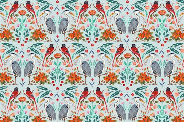 Soft Green Blue Heron