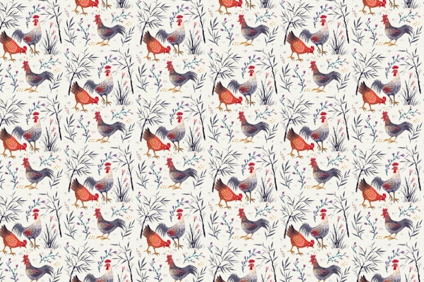 Chickens with Bamboo