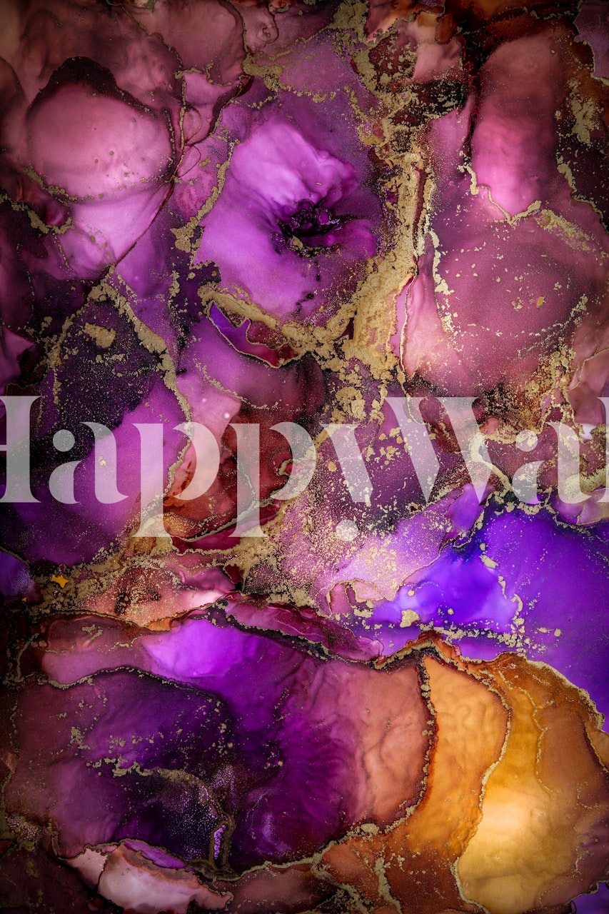 Lilac Ink behang in een stijlvolle setting