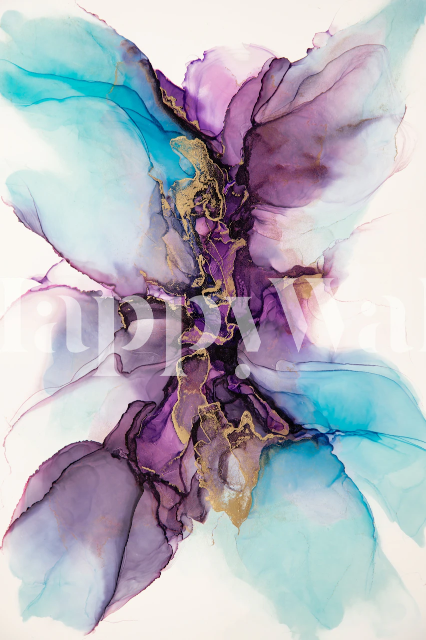 Water Lilie Ink tapet i et stilfullt rom