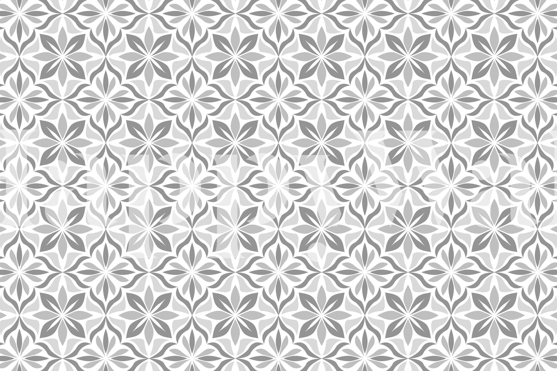 Gray geometric floral pattern wallpaper