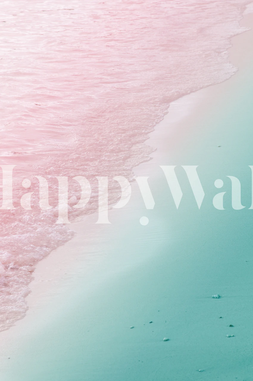 Pink and blue ocean waves abstract wallpaper