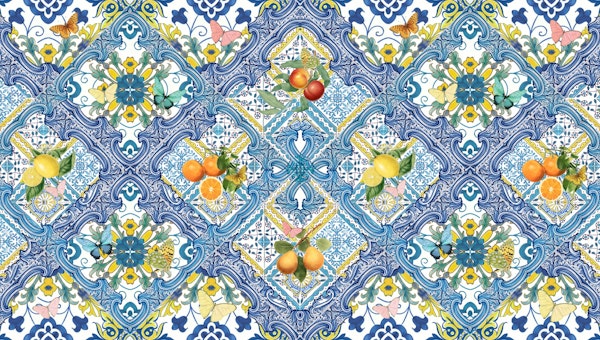 Mediterranean tiles and lemons