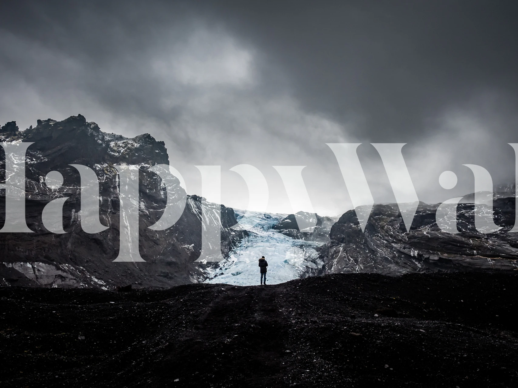 Iceland glacier wallpaper in a room